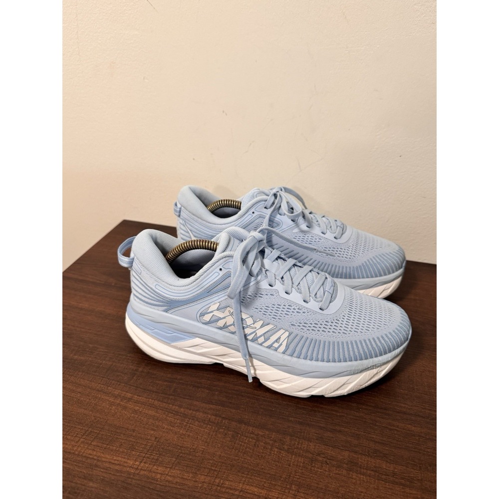 Hoka One One Bondi 7 Ice Water/White Blue Running Shoe's Women's SZ 7 1110519IRW